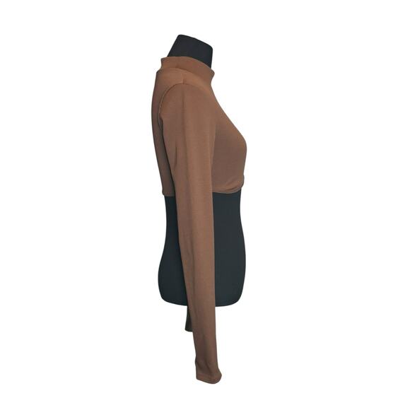 H&M brown long sleeves crop top size Small - Picture 6 of 15